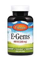 Carlson - E-Gems, 400 IU, Heart Health & Optimal Wellness, Antioxidant, 200 soft gels