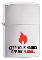 Zippo Flame Lighter, Brushed Chrome