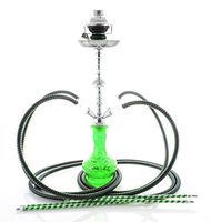 4 hose 22" Green Hookah shisha nargila bar narguile nargile glass water Vase new