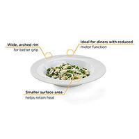 Libbey Intuitive Diningware Donna Senior Special Deep Rim Adaptive Bowls, 9-inch, White, Set of 2