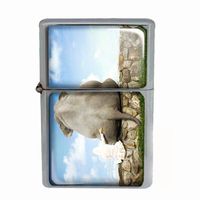 Wind Proof Dual Torch Refillable Lighter Elephant Design-009