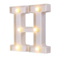 LED Marquee Letter Lights, 26 Alphabet Light Up Letters Sign Perfect for Night Light Wedding Birthday Party Home Bar Decoration Christmas Lamp(White,H)