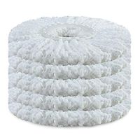 Amaou 5 Pack Microfiber Mop Heads Replacement Round Refill for 360 Spin Mop White Universal Standard Size 6.3 inch