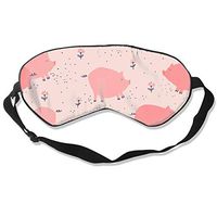 Lightweight Comfortable Eye Mask - Natural Silk Sleep Mask Block Out Light - Adjustable Eyeshade Blindfold for Night Sleeping/Travel/Nap - Pink Cute Lazy Pig Eye Cover