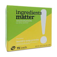 Ingredients Matter Laundry Soap Powder - Lemongrass, 36 oz, 72 Loads HE/Natural, Detergent-Free, Eco-Friendly