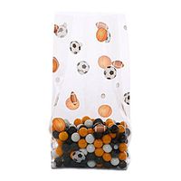 Small Soccer Football Sports Balls 7x2x3" Cello Cellophane Treat Food Snack Bags (40 ct)