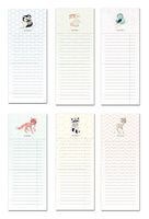 Note Card Cafe 6-Pack Magnetic Notepads for Fridge | 50 Sheets per Pack | 3.5 x 9 in | Woodland Animals Design | to Do List Notepad, Meal Planner, Grocery List, Pad