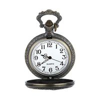 Mens Watches,Fxbar Retro Father Quartz Roman Numerals Pocket Watch Necklace Mens Watches Dress Watch(A)