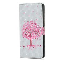 Samsung Galaxy Note 10 Case, Premium Soft PU Leather 3D Shockproof Flip Wallet Cover with Magnetic Stand Card Holder ID Slot Folio TPU Bumper Protective Phone Case for Samsung Galaxy Note 10 Pink tree