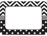 Teacher Created Resources 5548 Black and White Chevron and Dots Name Tags
