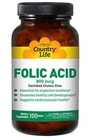 Country Life Folic Acid 800 mcg, 100 Tablets