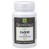 Nutrivival CoQ10 100mg Pharmaceutical Grade Supplement That Promotes Cellular Energy Production and Helps Maintain A Healthy Vascular System* 50 Softgels