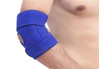Elbow Support Adjustable Brace, Reversible Compression Stabilizer Neoprene Sleeve ¨C Arthritic Pain Relief, Sports Injury Rehabilitation, Protection Against Re-Injury, Blue