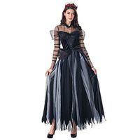 Veodhekai Women Halloween Dress Festival New Horror Game Cosplay Bar Stage Costume Dress Party Black