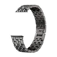Lyperkin Compatible with Fitbit Versa,Fashion Classic Luxury Alloy Crystal Stainless Steel Strap Watchband Strap Bracelet Bands Wristband Replacement Band Strap Comaptible with Fitbit Versa.