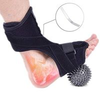 Compression Plantar Fasciitis Night Splint, Adjustable Drop Foot Orthotic Brace and Dorsal for Right or Left Foot Support Sleep, Recovery, Tendonitis, Arthritis with Hard Spiky Massage Ball