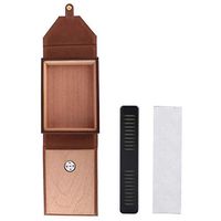 Cigarette Storage Case, Unique Airtight Design Mini Portable Leather Humidor Box Cedar Wood Container Storage Case for Cigar Perfect Condition(2#)
