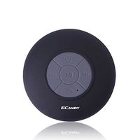 Bluetooth Shower Speaker, Water Resistant, Hands Free Portable Speakerphone with Built-in Mic, 6 Hours of Playtime, Bluetooth 3.0, Control Buttons and Dedicated Suction Cup for Showers, Bathroom, Pool, Boat, Car, Beach, and Outdoor Use,Black