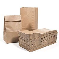 Acidea 50 Pcs Kraft Paper Bag 4.7 * 2.7 * 8.5 inches, Brown Paper Lunch Bags no Handles Paper Grocery Bags Fresh Bread Candy Gift Bag Small Vintage Wedding Treat Cafe Party Brown Paper Storage Bag