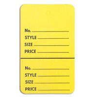KC Store Fixtures 08906 Perforated Merchandise Tags without Strings, 1-3/4" x 2-7/8", Yellow (Pack of 1000)