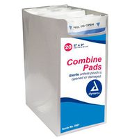 Dynarex Combine Pads High Absorbency, Sterile, 5" x 9", 20/tray