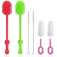 Set of 6, Silicone Bottle Brush, Straw Brush and Nipple Brush, findTop Bottle Cleaners for Baby Bottles Coffee Cups Little Mugs Vase and Deep Cup
