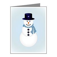 Note Cards (10 Pack) Snowman with Winter Blue Aura