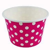 Worlds Paper Ice Cream Cups Polka Dot Paper Yogurt Cups 8oz Pink 50 pack