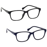 The Reading Glasses Company Black & Navy Blue Lightweight Readers Value 2 Pack Mens Womens Spring Hinges RR27-13 +2.50