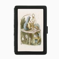 Alice In Wonderland Tenniel Hookah Double-Sided Black Color Cigarette Case, ID Holder, and wallet D-283
