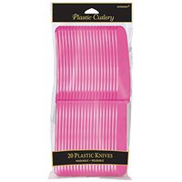 Bright Pink Plastic Knives | Pack of 20 | Party Supply