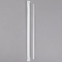 BWS 7 3/4" Jumbo Clear Wrapped Straw, Case of 12000