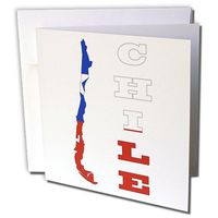 3dRose Chilean flag in the map and letters of Chile - Greeting Cards, 6 x 6 inches, set of 6 (gc_51745_1)
