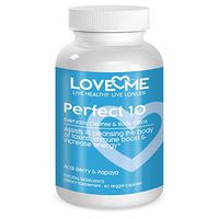 Love Me Nutrition® - Perfect 10 - Cleanse & Body Detox. Acai Berry & Papaya. Weight Loss, Lowers Cholesterol Levels, Anti-Aging Properties. Natural. No Artificial Ingredients 60 Vegi Caps