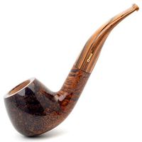 LS Pipe - Arctic Tundra Imported Pipe Non-Fixed Pattern Mouthpiece Smooth Stone Nanmu Curved Bucket