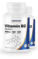 Nutricost Vitamin B2 (Riboflavin) 400mg, 120 Capsules (2 Bottles)