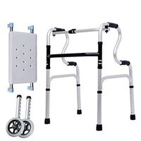 Adjustable Walker Aluminum Alloy with Wheels and Sitting Board for Elderly, Seniors, Handicap, Disabled Max Bearing Weight 180kg(400 lbs)