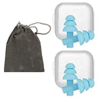 Houseables Reusable Ear Plugs, Silencer Earplugs, for Sleeping, 2 Pairs, Blue, Silicone, Waterproof, Hypoallergenic, Concerts, Swimming, Noises Reduction, Airplane, Noise Cancelling, Block Sound