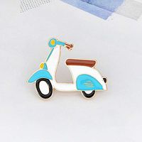 Cartoon Motorcycle Enamel Brooch Denim Jacket Collar Pin Badge Fashion Jewelry Popular Beauty Girls Girl Jewerly Cheap Womans Women Accesories Delicate