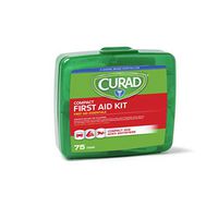 Curad Compact First Aid Kit, Green 75 Items, 1 Each