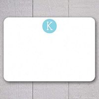 Initial Note Cards - 24pk, Personalized Flat Note Cards, Printed without Envelopes (NC-006)
