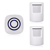 Wireless Home Security Driveway Alarm,Motion Sensor Alarm Outdoor Chime Kit with 1 Plug-in Receiver and 2 PIR Motion Sensor Detector Alert for Business Home Office Shop, LED Indicators