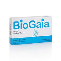 BioGaia Gastrus Chewable Tablets, Adult Probiotic Supplement for Stomach Discomfort, Constipation, Gas, Bloating, Regularity, Non-GMO, 30 Tablets, 1 Pack