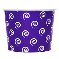 Purple Paper Ice Cream Cups - 16 oz Swirls And Twirls Disposable Cups - Comes in Many Colors - - Frozen Dessert Supplies - Fast Shipping! 100 Count