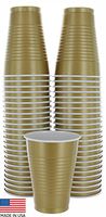 Amcrate Gold Colored 12-Ounce Disposable Plastic Party Cups - Ideal for Weddings, Party’s, Birthdays, Dinners, Lunch’s. (Pack of 50)