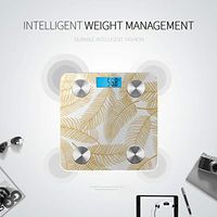 Beautiful Gold Glitter Feathers Digital Scale Bathroom Best Rated Bathroom Scales Body Weight Scale Tracks 8 Key Compositions Analyzer Sync with Fitness Apps 400 Lbs