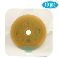 LotFancy 10 PCS Adhesive Skin Barriers with Non-Woven Border for Two-Piece Drainable Pouch - Ostomy Wafer Supply for Colostomy Ileostomy Stoma Care, Cut-to-Fit