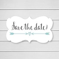 36- Save The Date Wedding Envelope Seals (#366) (Black)
