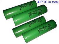 4 Pack of Authentic 25R, 2500mAh 3.7V 20A, Flat Top, 18650-Battery, for Flashlight