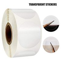 Luckycyc Transparent Sticker, 500PCS PVC Label Stickers Transparent Package Sealing Stickers Round Envelope Tab Sealers Handmade Crafts Decoration for Boxes Books Envelopes Bags